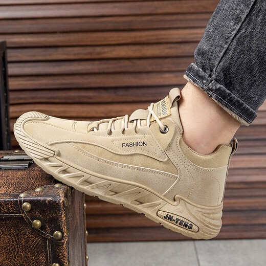 Chaussures masculines 2025 Spring New Sports Chaussures pédales de travail de travail New Trendy Men's Soft Sole Casual Shoes T-96 Beige 41