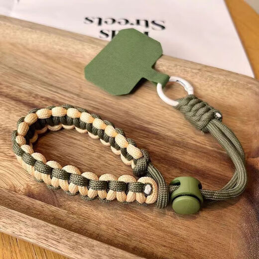 
Beiyipin mobile phone lanyard new mobile phone lanyard adjustable short wrist pure hand-woven simple anti-stolen and steal color-blocking thick solid clip type universal