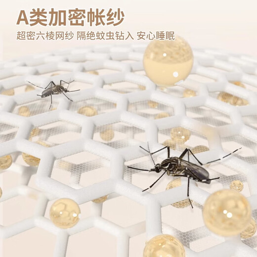 Antarctic baby anti-fall mosquito net frame 1.8x2m cartoon free installation blackout bed curtain household yurt mosquito net pumpkin bear encrypted yarn anti-mosquito anti-fall suitable for 1.8m bed self-connecting bracket + blackout curtain