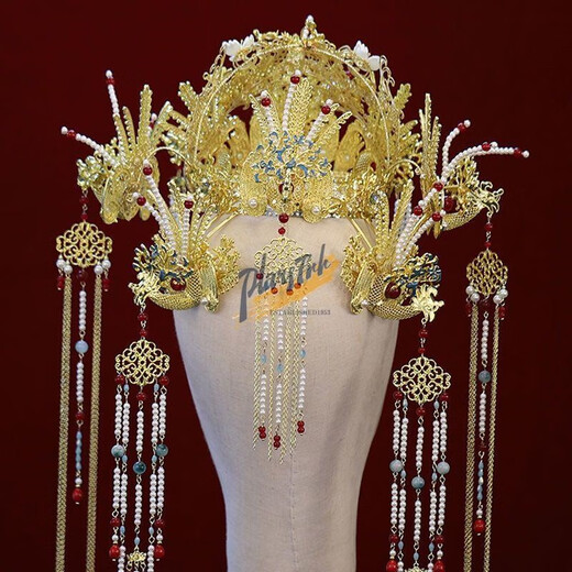 DL 1998 Pangdonglai Qualität Pangdonglai Qualität XiUhe Kopfschmuck Phoenix Crown Ming Made Braut Hanfu Hochzeit Haare Kröner neuer chinesischer Stil Ming MADE PHOENIX CROWN SET X-D10