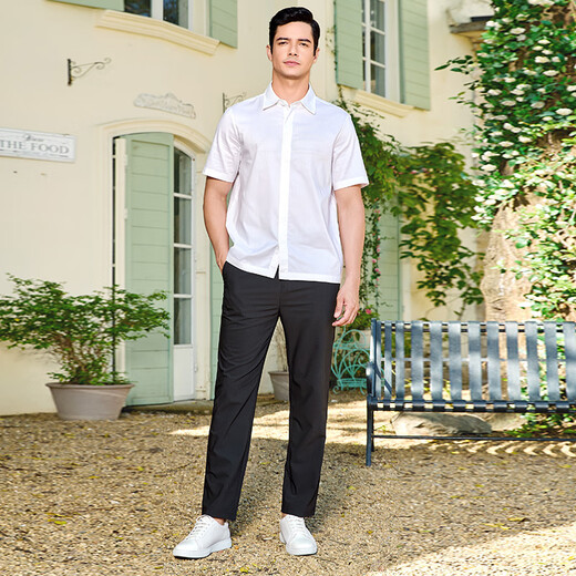 VJC 2025 Spring New Product Men's Fashion Light Luxury Straight Casual Chants Вышивая универсальная бизнес -пригород B24AP3519 Black обычный XL /52
