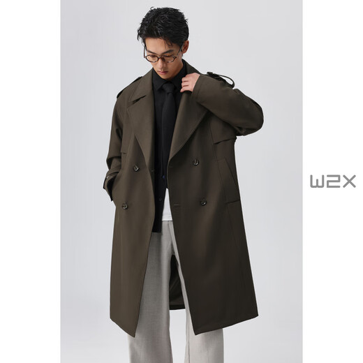 W2X2025 Spring New Windbreaker para hombres con revestimiento de cintura a medio de longitud media