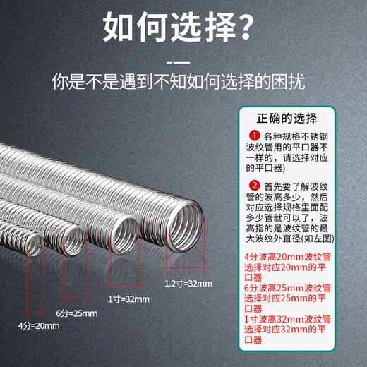 XMSJ定制钢波纹管打波器平口器燃气管割管刀4分6分1寸2寸管敲波器套装 4分打波器适用15816mm管