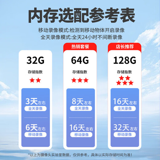 霸天安无需网络不用wifi室外360度无死角监控器4g家用带夜视全景监控终身免流量无线手机远程摄像头户外 【4G免充值】看3画面+免费流量 128G录像卡