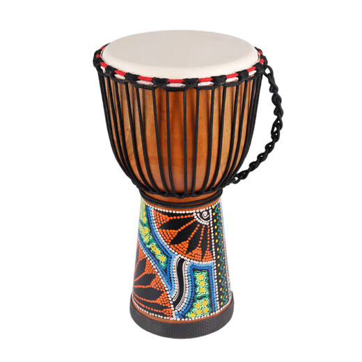 Jaek Dante African Drum Professional Performance Master Drum Lehre Percussion Instrument Alte Ziegenkinde Indonesische afrikanische Handtank Standard 12-Zoll-Rotmalerei (Big Gift Pack)