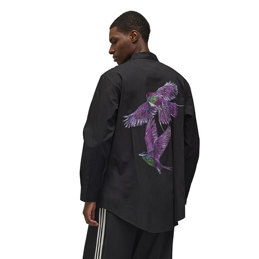 Y-3 [Muss für Reisen] Y3 Herrenhemden, Männer und Frauen gleiche gedruckte lässige Hemden 51JE9274 Schwarz XS