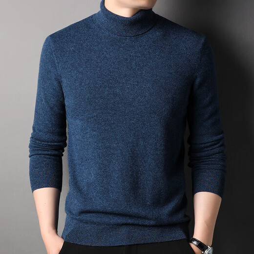 
NOSSKISS luxury high-end brand pure wool sweater for men in winter warmth thickened sweater solid color loose turtleneck base shirt classic black [gift box] thickened M 165