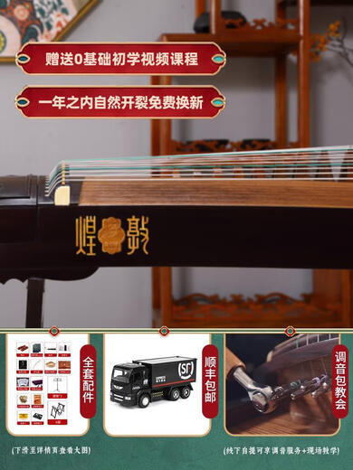 甜苗苗古筝694c-c五彩呈祥初学初学者入门演奏考694T古筝琴 694牡丹标配+礼包（彩贝因批次不同 H架套餐