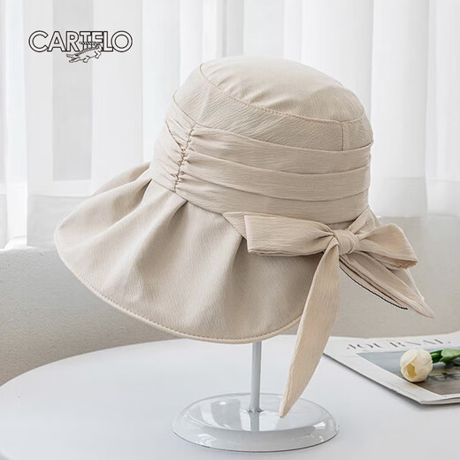 CARTELO vinyl sun protection hat women summer outdoor sun hat UV sun hat bow plus brim hat