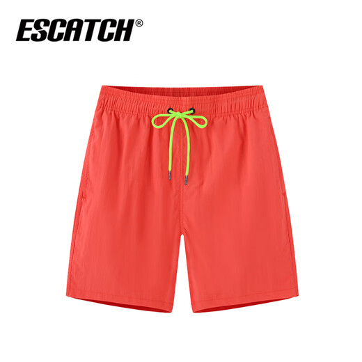 ESCATCH泳裤男士沙滩裤男大裤衩欧美短裤男夏季速干可下水五分情侣短裤 ES6橘色（三角内衬） XL (适合体重73-83kg)