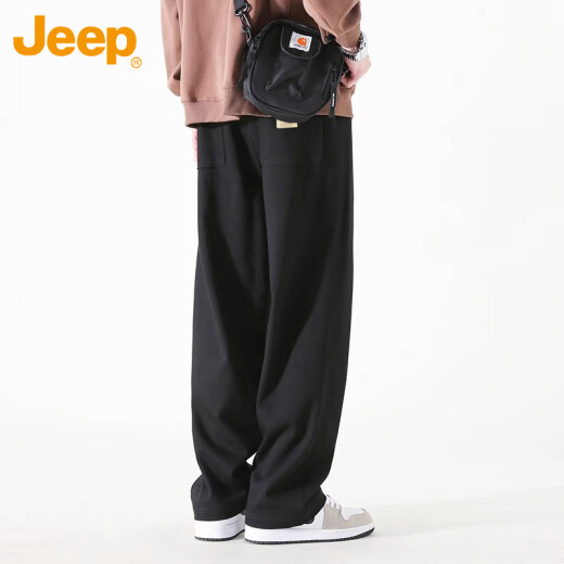 吉普（JEEP）休闲裤男夏季宽松直筒裤子男士潮流百搭运动男裤 绿色 XL