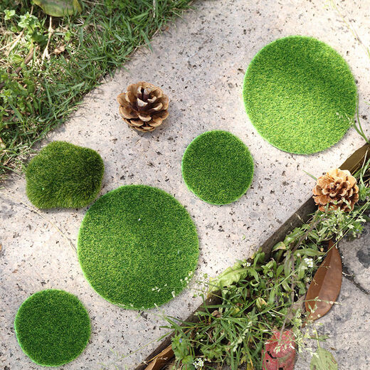 Ancient style fake lawn model desktop building green micro landscape simulation moss ecological bottle decorative bonsai grassland about 30 cm square ((measure the size you need)