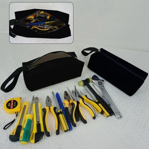 FANCYCHIC tool bag small portable mini canvas thickened bakelite portable multi-functional tool bag small repair storage bag Puhei (small size)*/thin section*/storage bag
