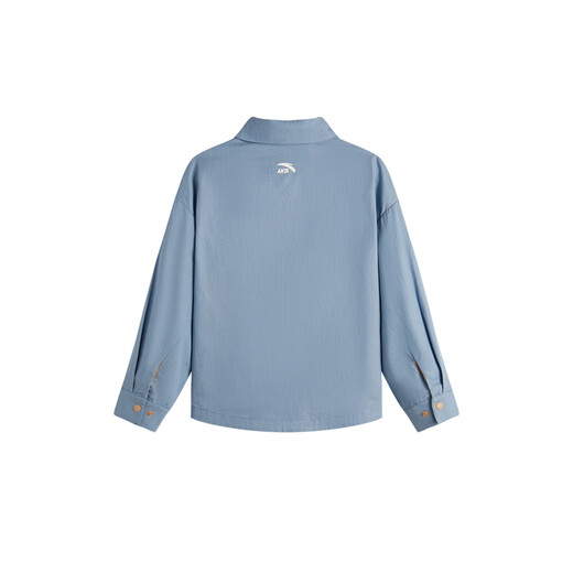 ANTA Children's boys' refreshing, breathable, comfortable, casual and versatile shirt 2026 spring and autumn new style children's long-sleeved trendy seaside blue-1 110