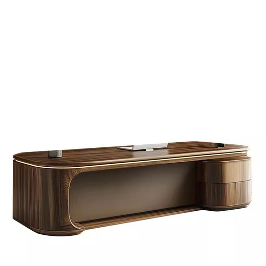 Ningqiu Luoge (NICHLORT) new Chinese style solid wood boss desk simple modern paint desk chairman's office black walnut executive desk 2.6 meters boss desk ash wood