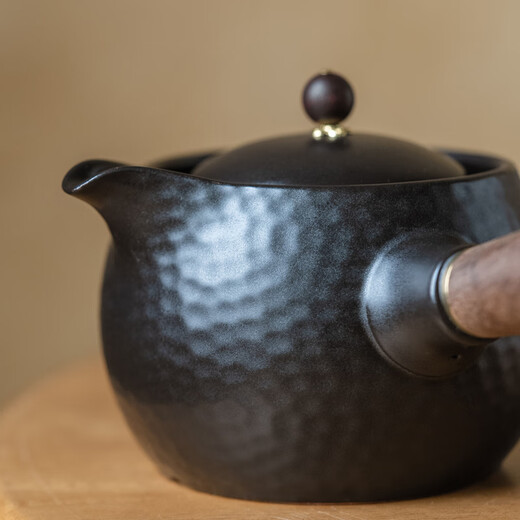 Nanji ceramic teapot electric ceramic stove household living room small tea stove pot tea old white tea Pu'er tea set hammer pattern side handle kettle 700ml + square electric ceramic stove 900w