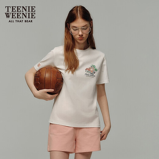 Teenie Weenie Bear футболка для женщин 2025 Весна и лето новая вышивка.