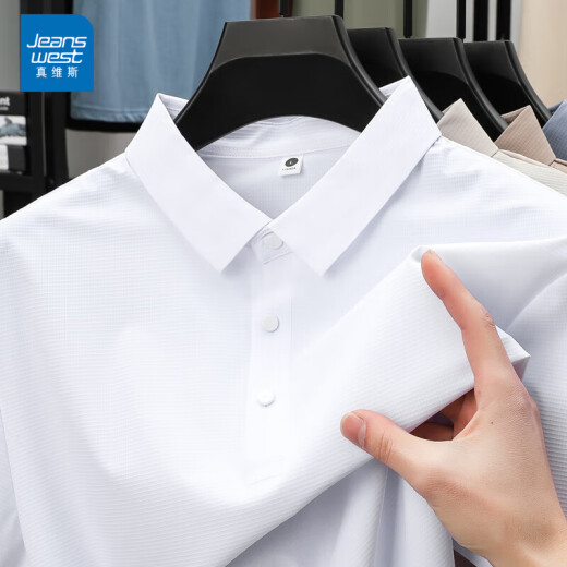 Truevis Wang Yibo respalda el verano delgado seda de seda de seda de manga corta de manga corta polo suelto polo top de protección solar a prueba de sudor de sudor BYBL-12357 Negro 3xl