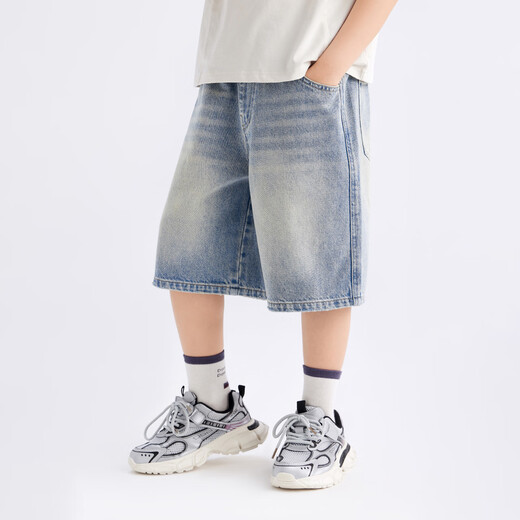 Zuoxi Kinderkleidung Jungen Denim Shorts Anti-Fading Summer Wear 2025 NEU KINDER SUMMER MIDER-PANTS Denim Color 140