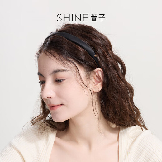 Xuanzi (SHINE) Elegant and Simple Silk Satin Hairband Temperament Thin Edge Hairpin Women's High-Quality Versatile Multi-Colored Hair Accessories Birthday Gift Black 1 Piece