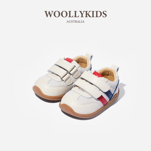 Lamb Wally woollykids Lamb Wally Australian genuine leather toddler shoes for boys and girls 25 new baby moral training children's shoes leather shoes cream white 20 inner length 13.5cm suitable for foot length 12.6-13.0
