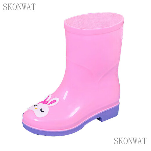 Skonwat2-12 Jahre alt plus samtig abnehmbarer Kinderregenstiefel für Männer und Frauen Studenten Anti-Rutsch-Regenstiefel Kindergärten süße Rindfleisch Sehnenboden Wasser Schuhe gelbe Ente [hinzugefügt plus Samt] Größe 34 (innere Länge 20,5 cm)