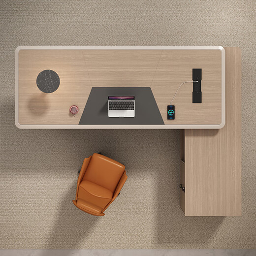 Litang high-end lacquered office desk boss table light luxury desk simple modern high-end manager office president table 2.0 meters boss table + chair