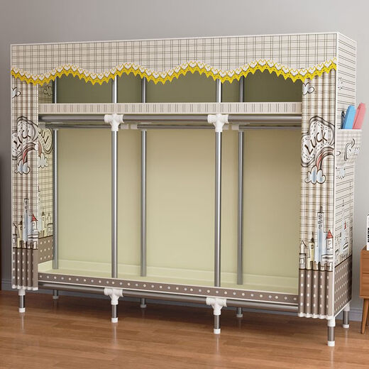 Epson load-bearing over 1600Jin Jin is equal to 0.5kg Cloth wardrobe for home bedroom rental use simple assembly full steel frame thickened steel pipe Instant success Length 83 Width 45 Height 170