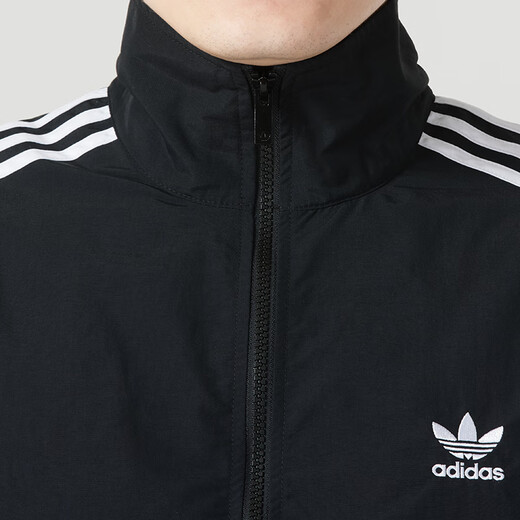 Официальная куртка Adidas 25 Осень Новый Clover Fitness Running Train Training Спортивная одежда повседневная свободная ретро -куртка KB2466/Black/Show Photos 10 XS (170/84A)