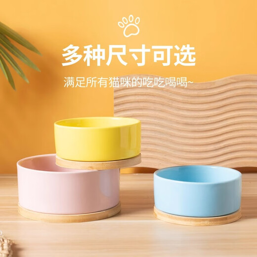 山头林村恒温加热宠物猫咪狗狗饮水机自动喂食喝水器保温陶瓷水碗酸奶机 新黑加大加深猫狗通用[1000实木底座/按压开关