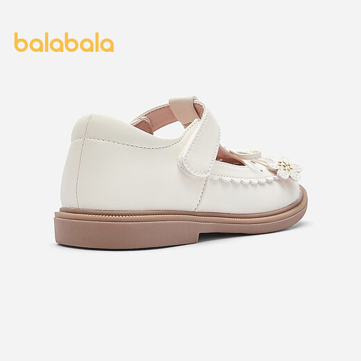 Balabala children's shoes children's princess shoes girls sandals summer new British style small leather shoes off-white off-white 10301 26
