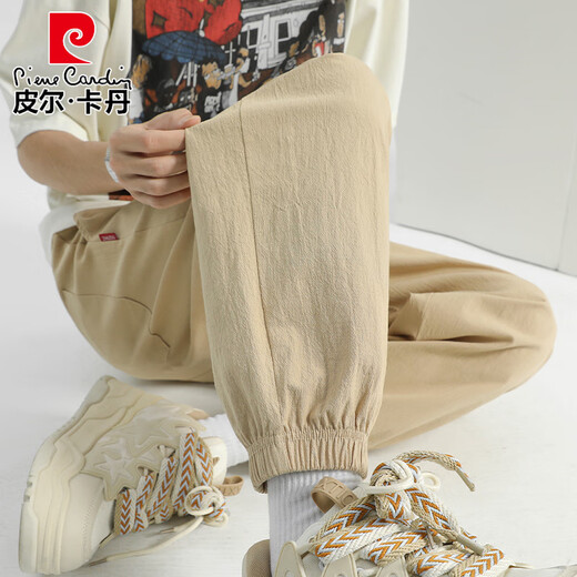 
Pierre cardin cotton and linen pants men's summer men's pants imitation linen tie men's casual pants cotton sports men's pants new product Navy blue M 80-90Jin [Jin equals 0.5 kg]