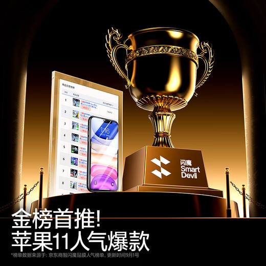 Flash Magic suitable for Apple tempered film iPhone mobile phone film HD explosion-proof non-full screen anti-fingerprint protective film enhanced version 2 pieces + artifact Apple 11/XR