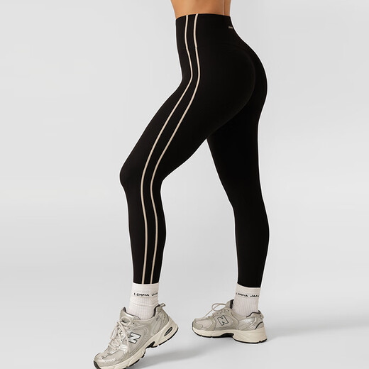 LORNA JANE Australian design high waist hip lift contrast color yoga Pilates fitness nine-point pants yoga wear LUXE women's LJ yoga pants classic black S