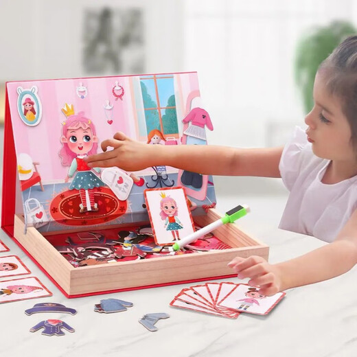 Ropa magnética infantil Cambio de juego Pegatizas magnéticas para niños y niñas Pegatinas de 3 a 6 años juguetes Kindergarten 5 Transporte Pinpinle