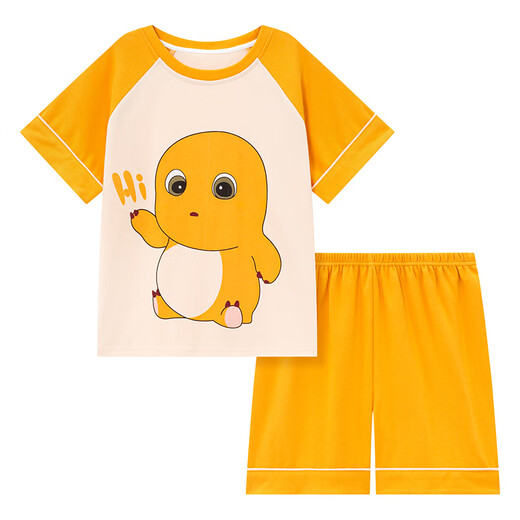 Langsha Children's Pyjamas Jungen Sommer kurzärmelig dünne Baumwoll-Hauskleidung Jungen mittleren und großer Kinder im Sommer Student Anzug LT695 165 empfohlen 160-165 cm/95-115jin [Jin gleich 0,5 kg]