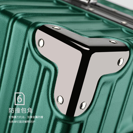 Ferdisha Suitcase Case Boîte de grande capacité Boîte de mot de passe en alliage en aluminium All-Alumim Small Boarding Boîte Suise Gris foncé [Modèle en alliage en aluminium renforcé d'ongle en acier] 20 pouces [COIE-OUT SANS SEXTRACTION]