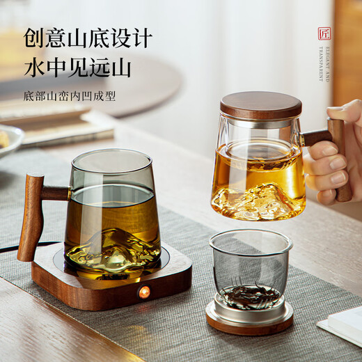 TEAHUE tea cup tea water separation bubble tea cup glass tea cup men's office cup glass high borosilicate tea cup boy gift