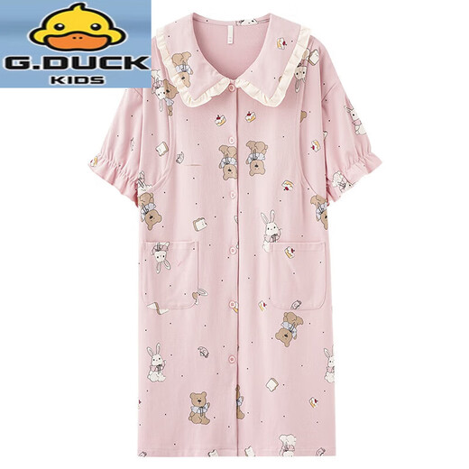 G.Duckkids Antibakterieller Einschränkung Anzug Sommer Dünne postpartale poste Baumwollstillung Pyjamas kurzärmelige Größe großer Größe für Geburtsrock-Rock schwangere Frauen mit Brustpolster Am11981 Hauptbild m