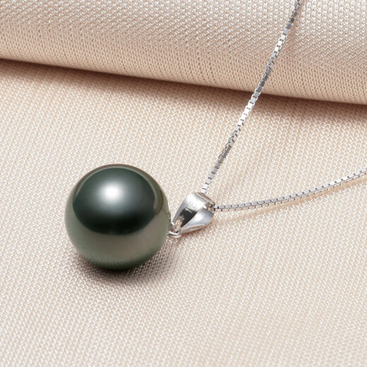 Two snow Nanyang mother-of-pearl gold pearl necklace 925 silver single pearl pendant necklace perfect round gift for girlfriend 16mm-17mm gold