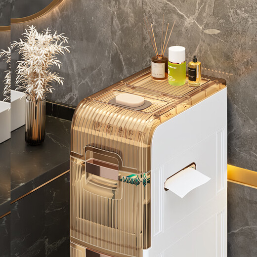 Quanshi bathroom sandwich storage rack gap waterproof storage cabinet bathroom wide drawer-type storage rack storage cabinet 25cm wide 5 layers