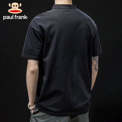 大嘴猴（paul frank）短袖男士Polo衫夏季短袖t恤男休闲潮牌体恤上衣男装 黑色 XL 