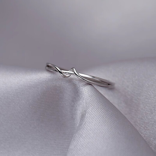 BJYL pure s999 pure silver simple line ring women's niche design geometric ring ring high fashion birthday gift S999 pure silver ring + exquisite gift box