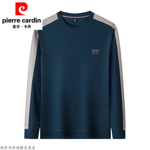 Pier Cardin Brand Pure Coton T-shirt à manches longues pour hommes à manches longues Sweat-shirt à cou rond épissé Pillumage polyvalent envergée