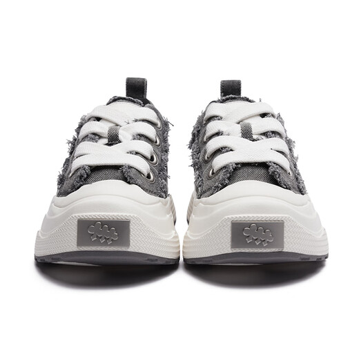 SHOOT BRAND Reprise Series Wear-Resistant Thick-soled Heightened Retro Denim Gray Canvas Shoes Same Style for Men and Women Denim Gray 36