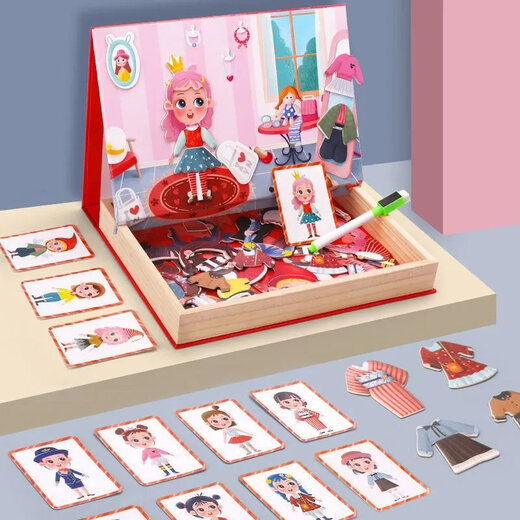 Ropa magnética infantil Cambio de juego Pegatizas magnéticas para niños y niñas Pegatinas de 3 a 6 años juguetes Kindergarten 5 Transporte Pinpinle