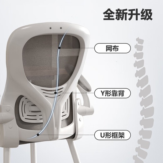 Xingkai Computer Learning Chair Ergonomic Chair Students' Homework Backrest Chair Office Study Chair BG832 Zhuangsheng Chair [Gray + 3D Headrest + Dynamic Waist Support]