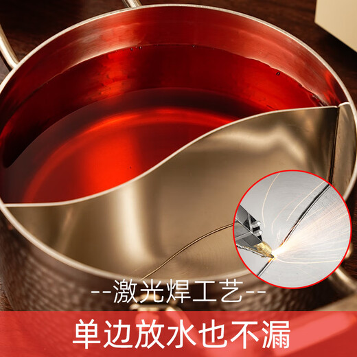 Jinjiang mini olla de acero inoxidable 304 engrosada de tres capas, una persona, una olla, cocina de inducción comercial doméstica, olla caliente pequeña individual, olla individual + tapa de vidrio 16 cm