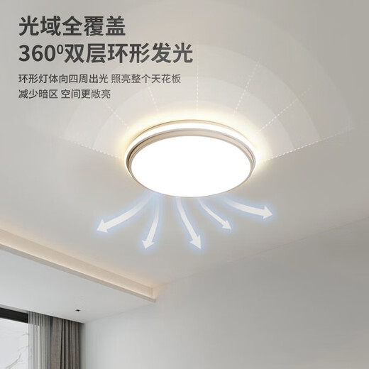 
CLCEY bedroom lamp modern round LED ceiling lamp 2024 new Wasabi style home room lamp Zhongshan lamp 92 9215 white round-40cm unmistakable dimming