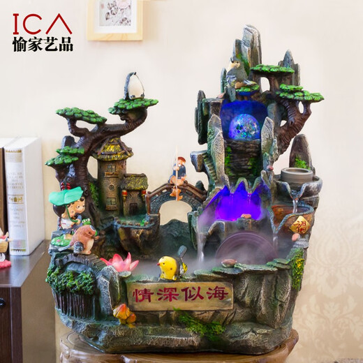Regalos de boda para el mejor amigo Boda Rockery Fluking Fountain Bonsai Humidificador Sala de estar Adornos Decoración del hogar 4039 con atomizador con 9713 Bird Fisherman